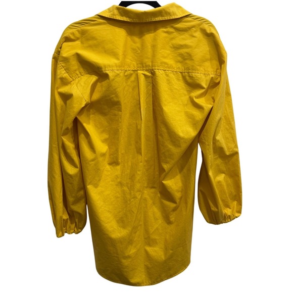 Abercrombie & Fitch NWT Long Sleeve Poplin Puff Sleeve Shirt Dress Yellow, Sz XS - Picture 3 of 9